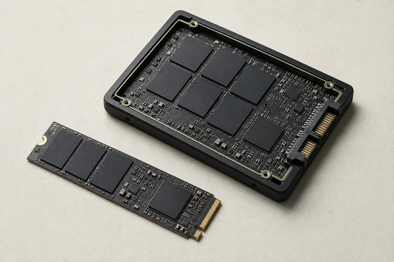 Visualizzazione illustrativa SSD e memorie